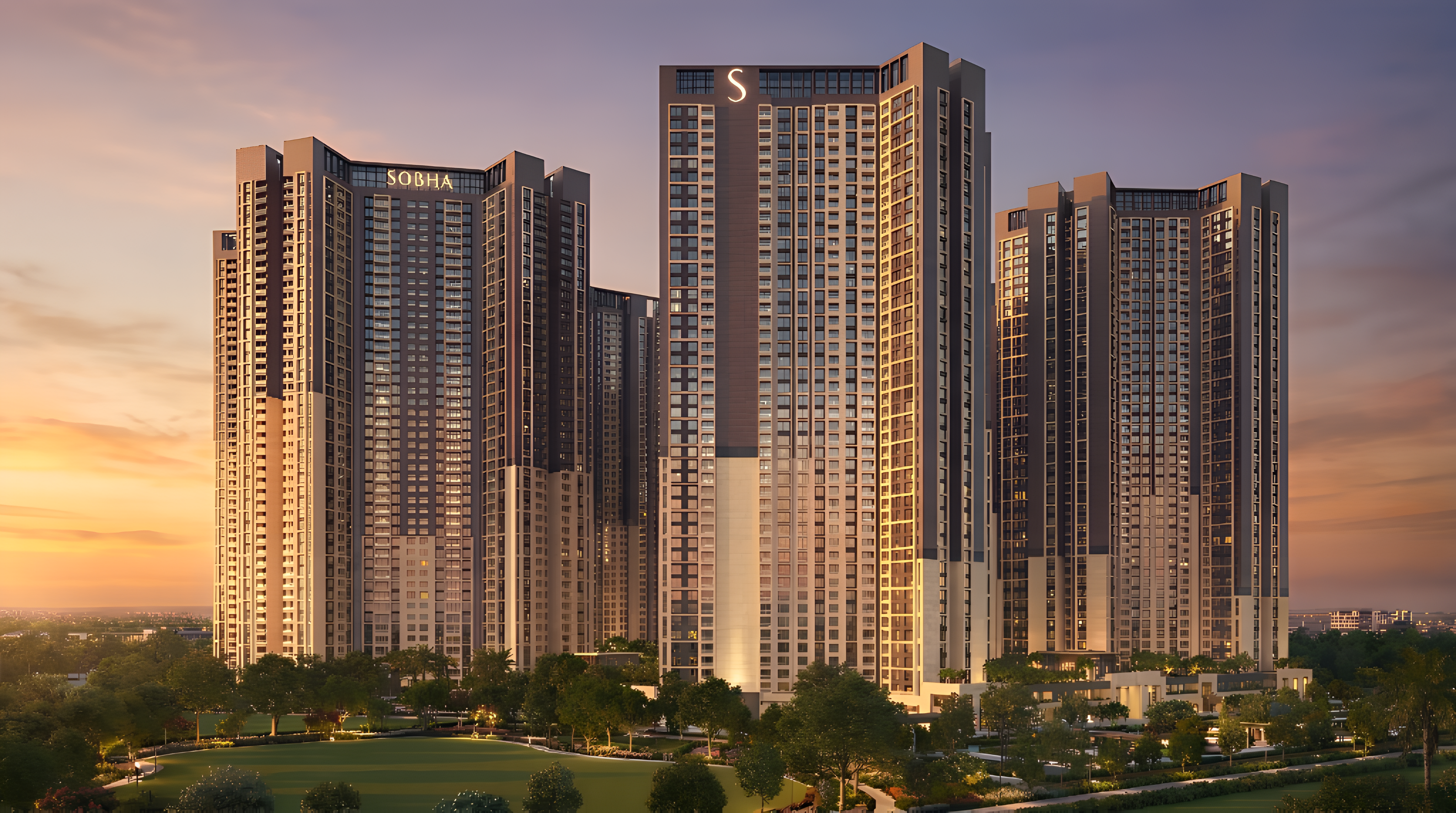 SOBHA OneWorld Towers Golden Hour Render